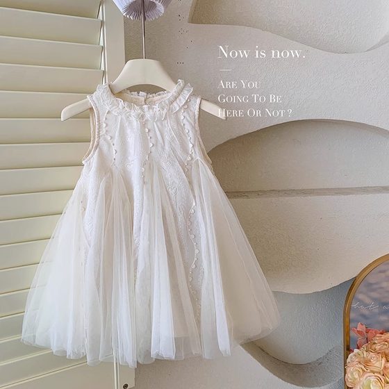Baby Girl's dress 2025 Summer Korean Style Girl's Dress Dress Fashionable Children's Stitching Solid Color Princess Dress Trendy