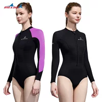 Гидрокостюм DIVE&SAIL толщиной 2 мм, утолщенный, морозостойкий, цельный костюм для подводного плавания, гидрокостюм для серфинга, солнцезащитный костюм с длинными рукавами, костюм медузы для женщин