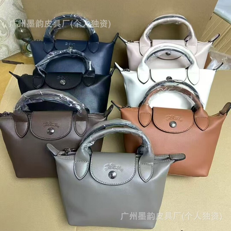 French Dragon-Embellished Cowhide Mini Dumpling Bag, Single Shoulder Crossbody Bag, Mini Handbag, Fashionable and Versatile Lightweight Women's Bag