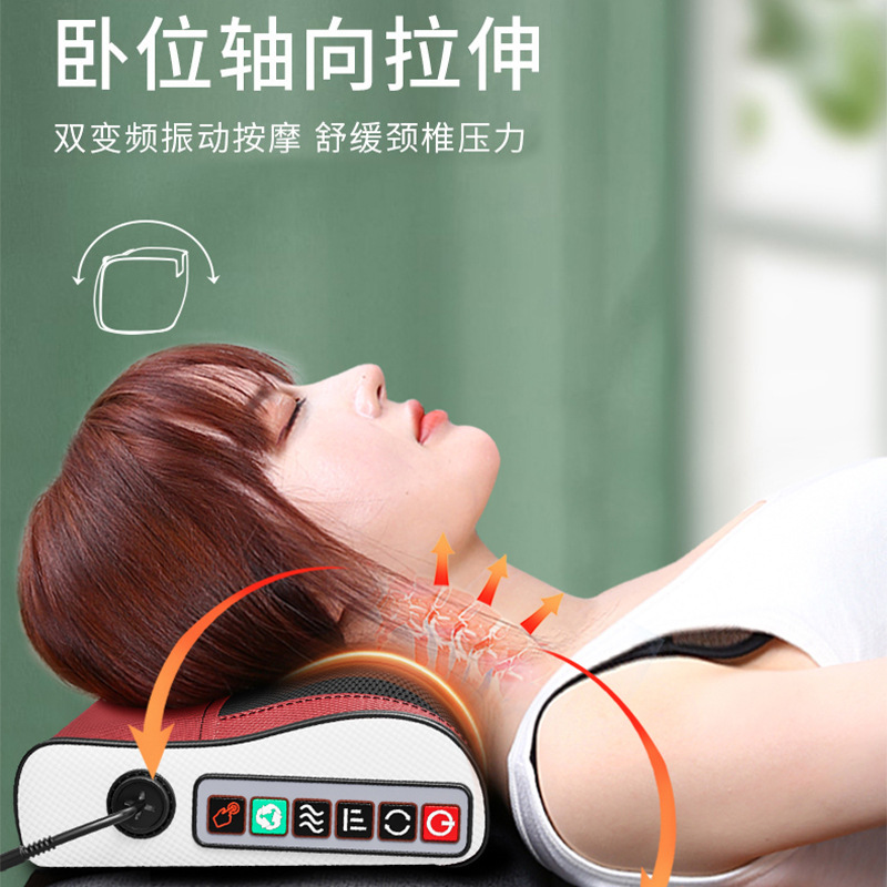 Masajeador de columna cervical, espalda de cuerpo completo, cintura, artefacto de columna cervical, cojín multifuncional, hombro y cuello, almohada de amasado eléctrica, hogar