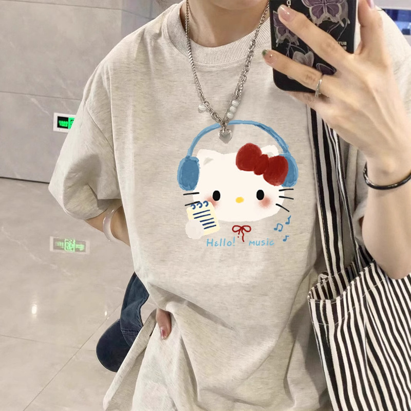 Cat-Themed Pure Cotton Black Short-Sleeve T-Shirt for Women, Summer 2026 New Design, Niche Style, Loose Half-Sleeve Top for Students Cat-Themed Pure Cotton Black Short-Sleeve T-Shirt for Women, Summer 2026 New Design, Niche Style, Loose Half-Sleeve Top for Students
