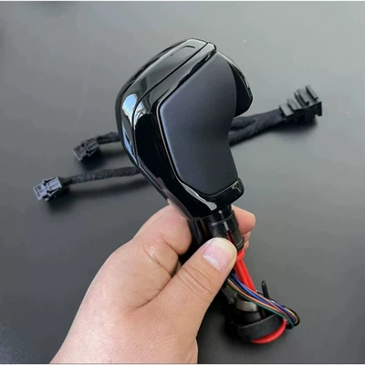 Tiguan Gear Shift Head — Sürətlər qutusu və əl tormozu başlıqları - painted-original-leather-genuine-leather-white-lamp