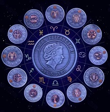 十二星座双色纪念币 幸运星座镍古银币 日月神许愿天使生日礼品