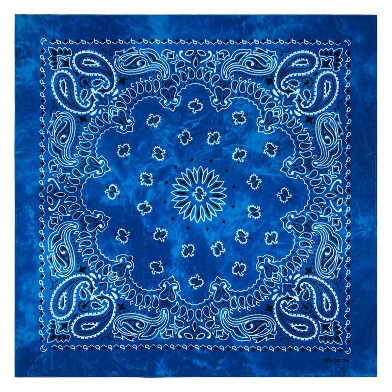Cotton Tie-Dye Double Cashew Flower Sunflower Scarf Outdoor Cycling Sports Square Scarf Factory Ready Stock Straight Hair