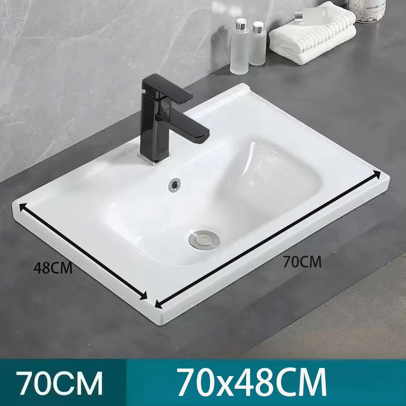 lavabo de baño armario lavabo semicrustado de alta temperatura cerámica integral lavabo de baño lavabo de baño único