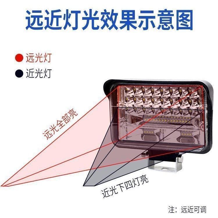 Truck Led Spotlight 12V-80V Super Bright Car Excavator Tractor Forklift Headlight Reversing Light Fog Light Modification