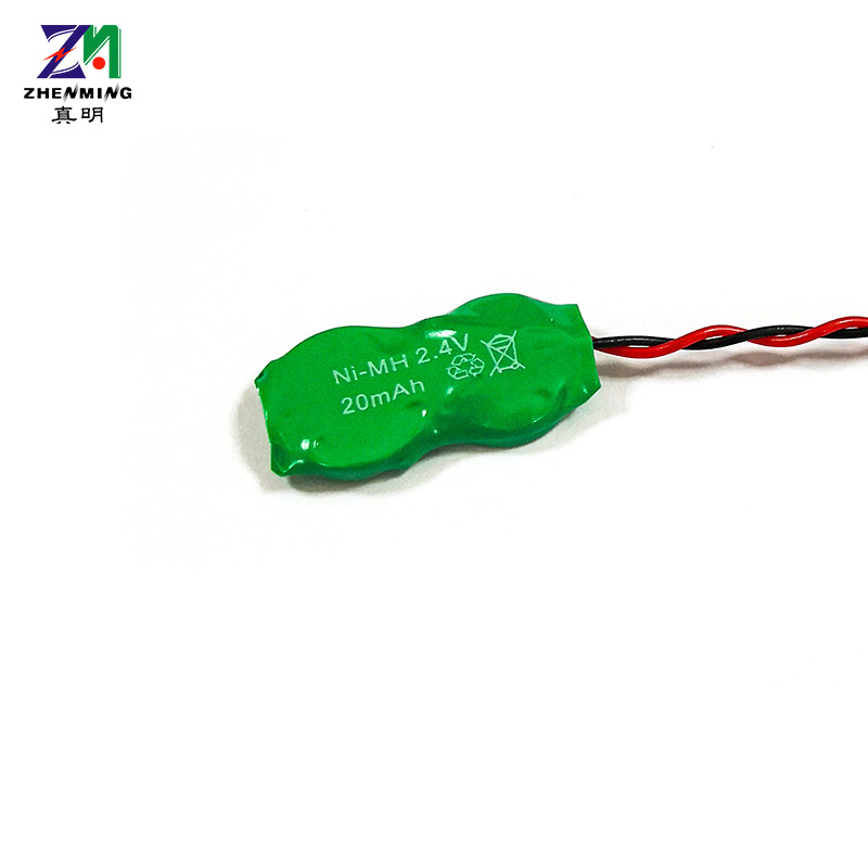 真明ZM 20H加端子线2.4V镍氢电池2.4V20mAh太阳能灯电子玩具电池