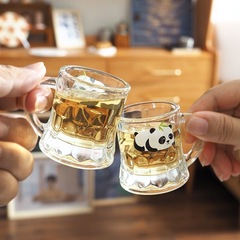欧詩蒂韓国ins風ガラス焼酎杯ミニ杯果酒杯家庭用グラス笑顔グラス