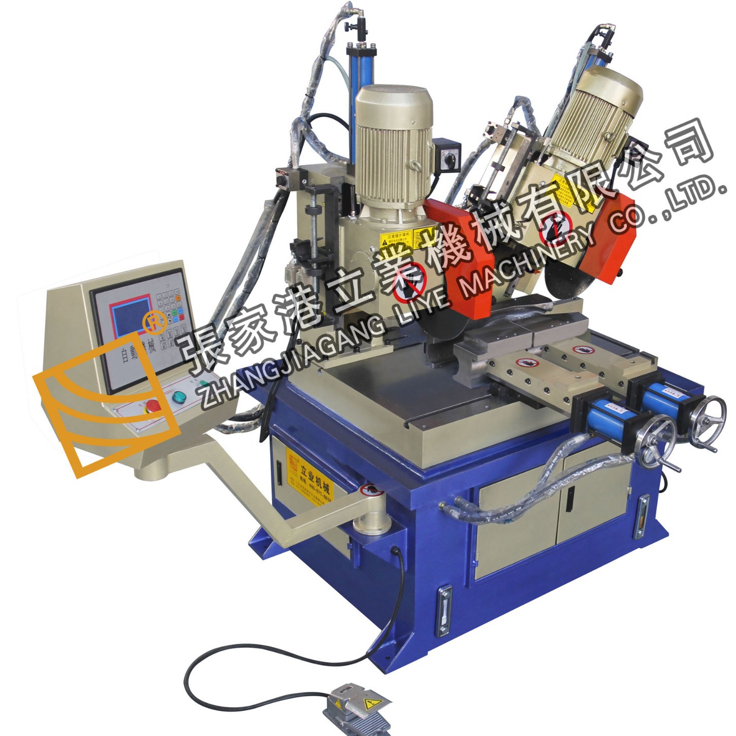 加工定 制 YJ-355Y双头反向斜度液压切管机全自动金属圆锯机