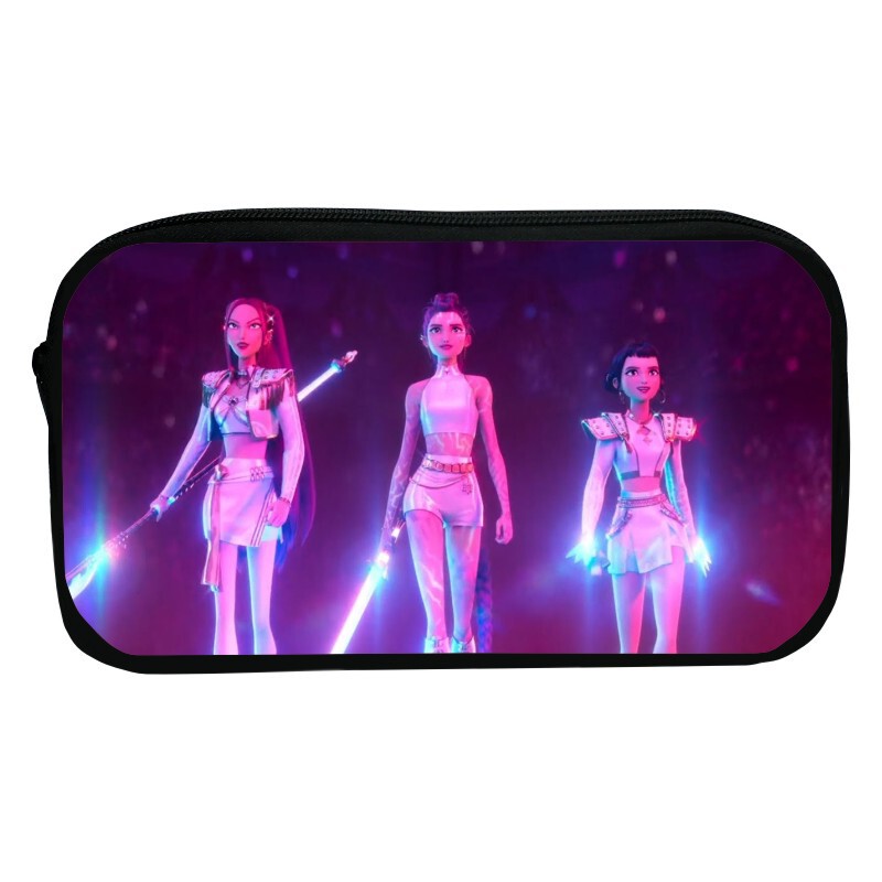 新品印花猎魔女团K-POP笔袋卡通文具袋Huntrix Kpop小学生收纳包|undefined