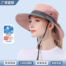 工厂定制logo登山帽防晒女夏季遮阳帽跨境马尾帽户外骑行渔夫帽