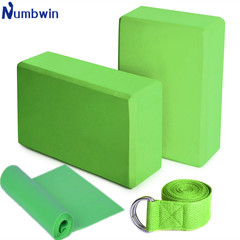 Yoga Brick Set of 4 Fitness Yoga Pilates Kit Latex Resistance Band Cotton Stretch Band Cross-border Amazon Style