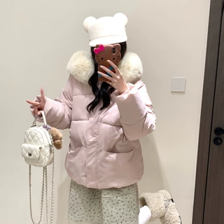 E6320小众韩版棉服立领羽绒棉服女冬韩版小个子短款加厚保暖外套
