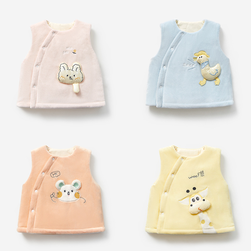 Bebé Chaleco de otoño e invierno los niños acolchado cálido algodón grueso niños y niñas ropa de invierno chaleco exterior chaleco del bebé image 1