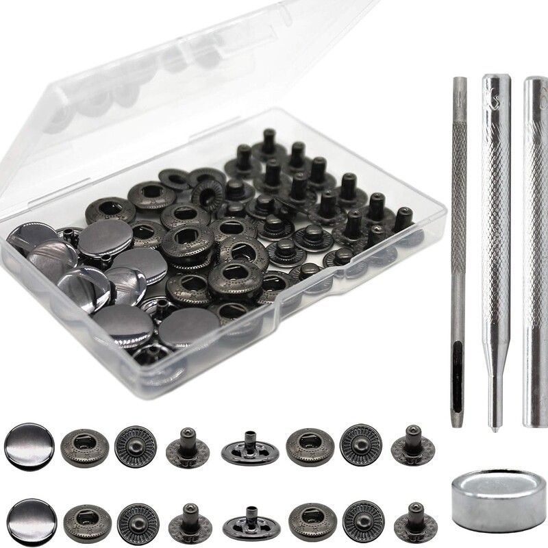 In Stock: 12 Sets of Clothing Buttons, Hidden Snap Buttons, No-Sew Leather Goods 831 Metal Snap Button Installation Tool Set