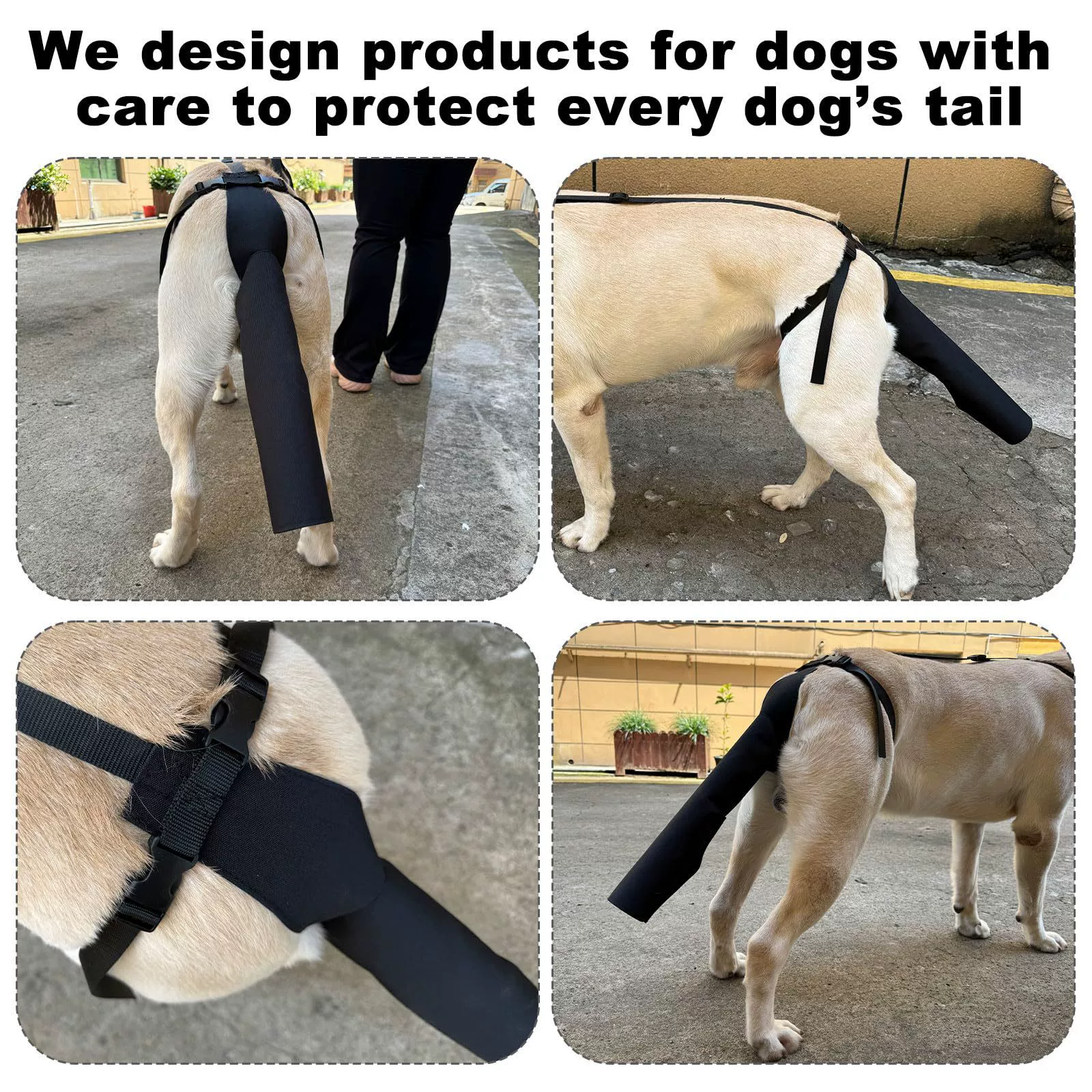 Cross-border dog tail hair loss care, injury repair, anti-licking and biting, adjustable wearable universal protective model