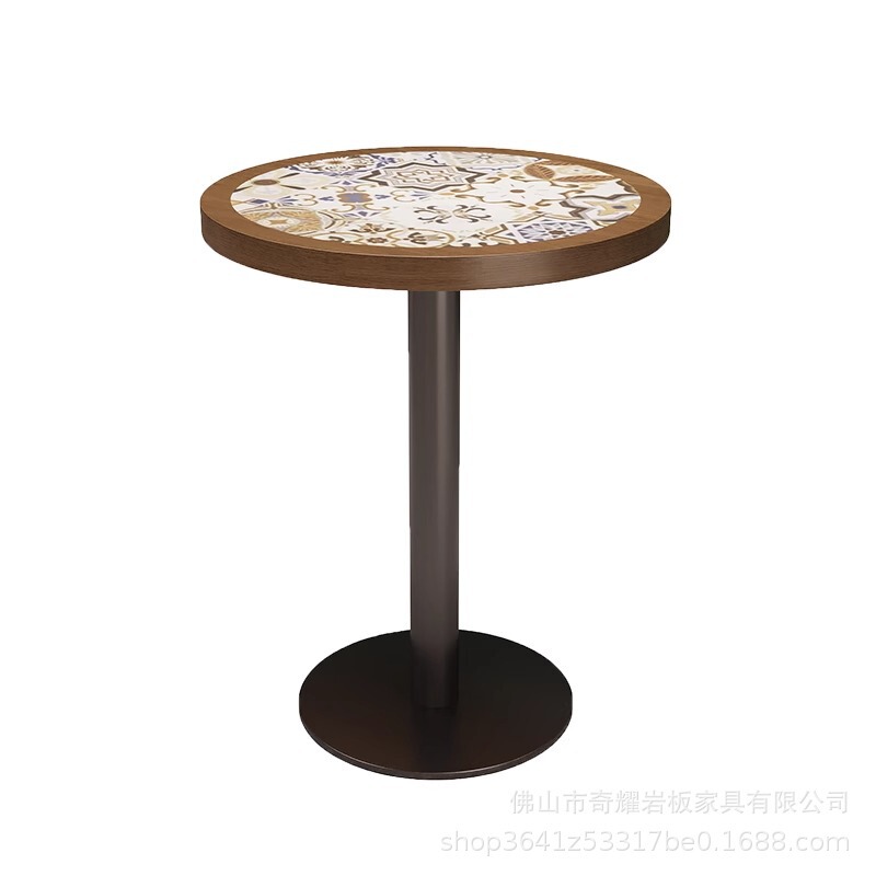 复古圆桌子咖啡厅烘焙甜品小吃港式糖水铺桌椅组合东南亚风格|undefined