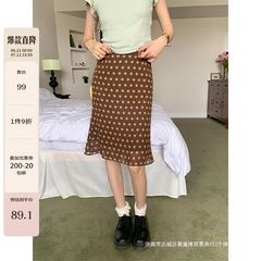 左佳琪  波点高腰半身裙女2025夏季新款小个子时尚显瘦包臀裙子