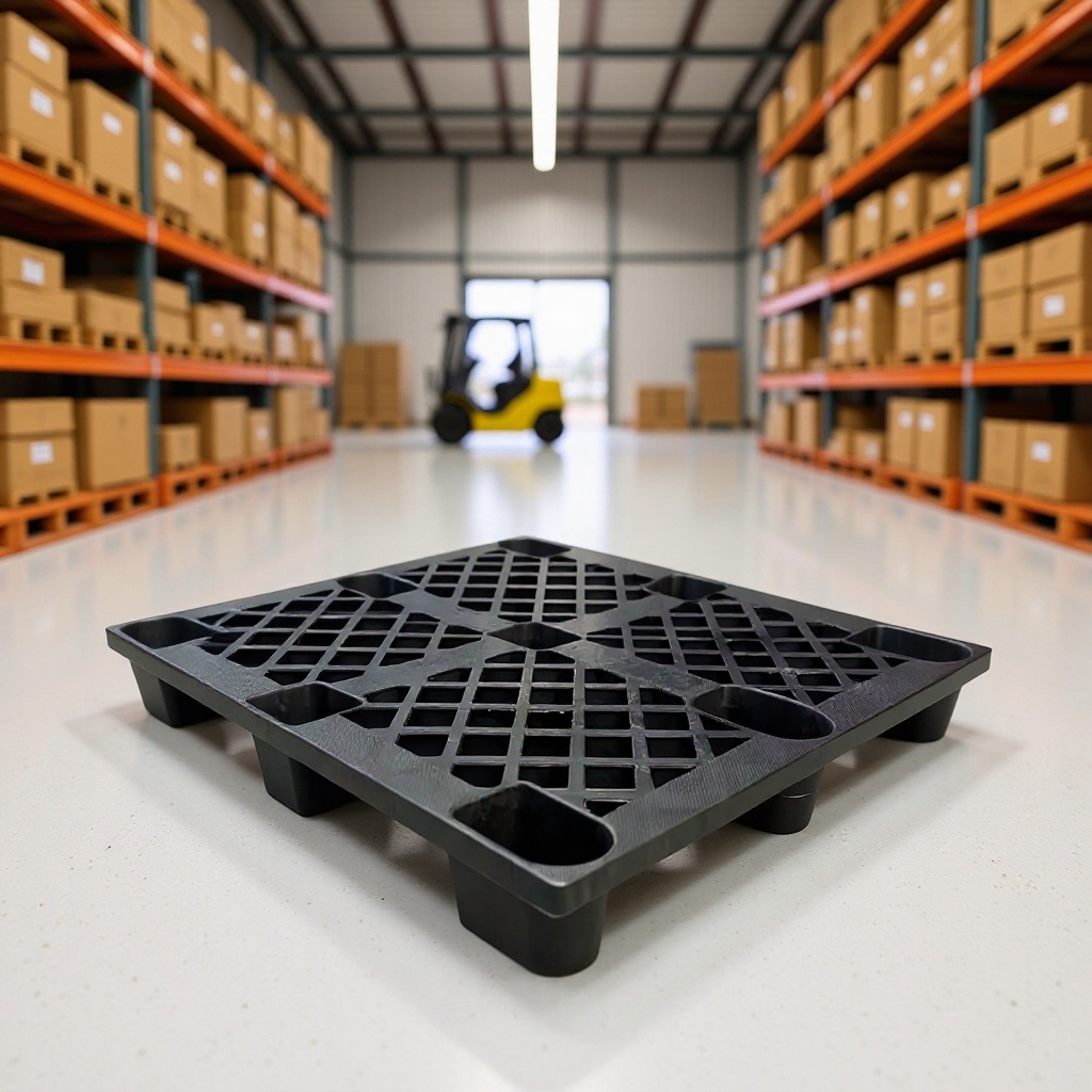 黑色九脚卡板塑料托盘网格塑胶栈板仓库地推仓储垫