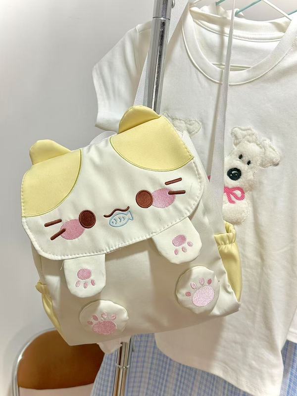 日系ソフト萌え甜妹ins風かわいい綿の子猫のランドセル大容量|undefined
