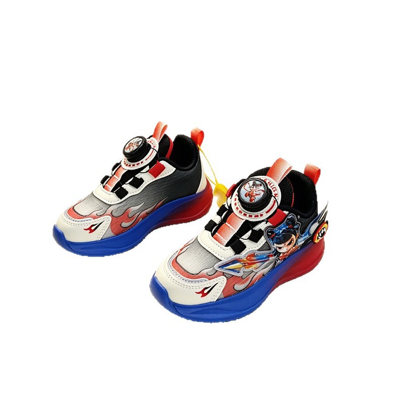 Zapatillas Coolbee Wasp de doble malla para niños de 3 a 6 años, zapatillas Nezha con molino de viento y luces.