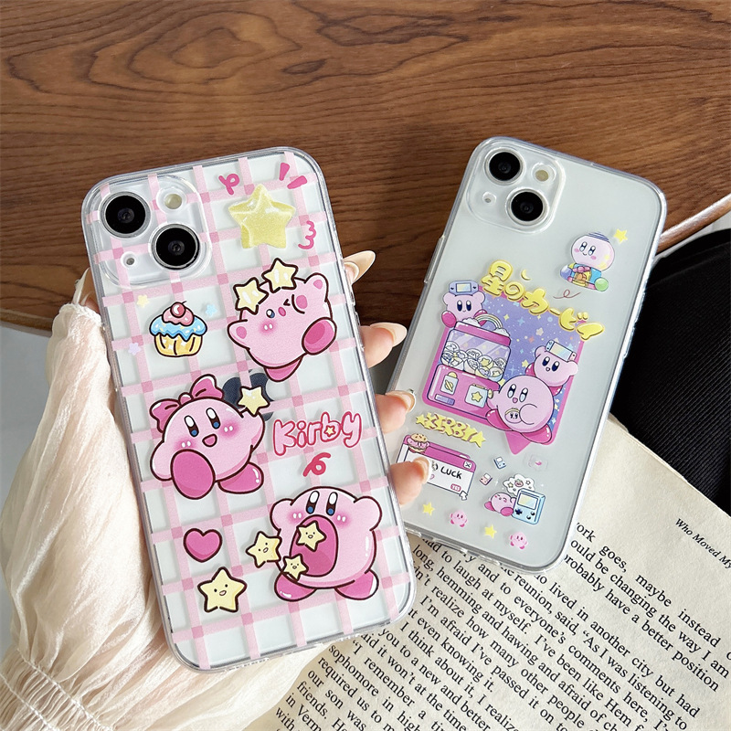 Kirby Is Suitable for Apple 15 Mobile Phone Case New Iphone16Promax All-Inclusive Transparent 17 Cartoon Anti-Fall