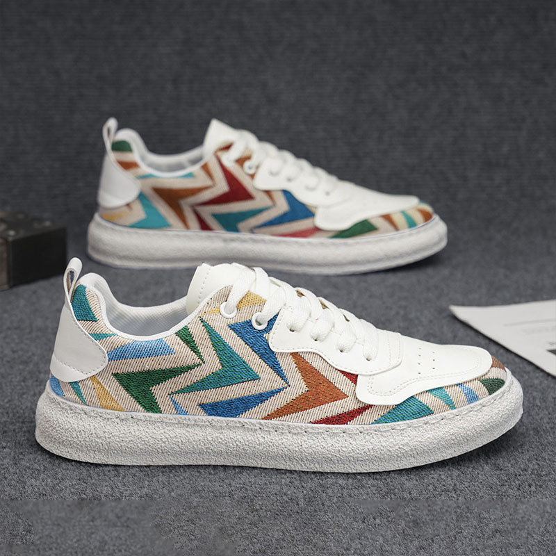 2025 verano nuevo estilo zapatos de hombre lona de un pie zapatos de tela transpirables para jóvenes deportes al aire libre ocio zapatillas de deporte de todo fósforo