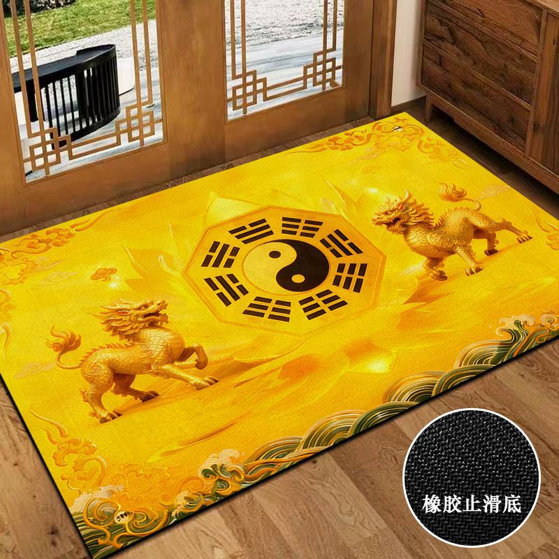 黄色入户门地垫吸水速干耐脏硅藻泥地垫玄关进门室内外防滑门垫