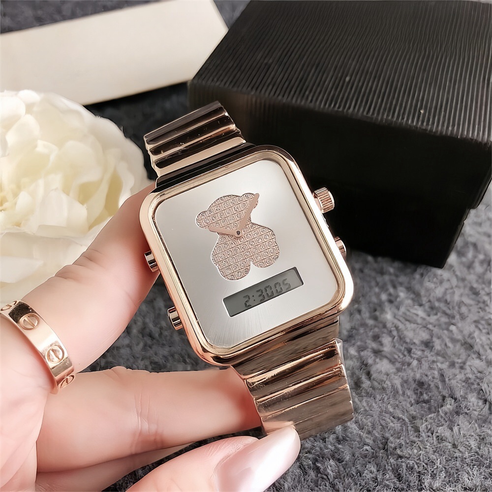 Square electronic women's watch