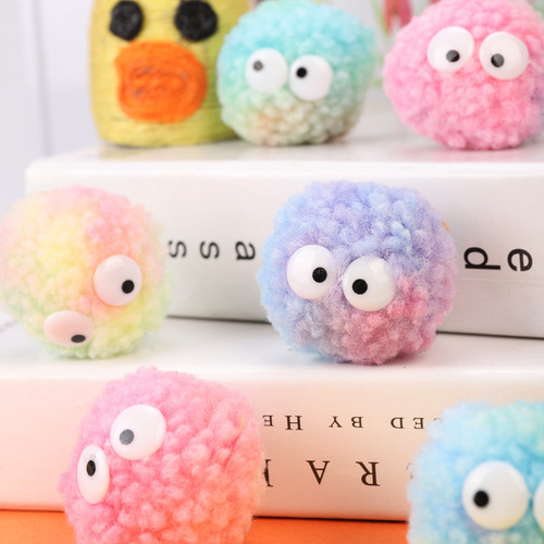 Factory Direct Sales Candy Color Cartoon Plush Balls Cute Dust Ball Hole Shoe Clips Little Elf Dust Balls