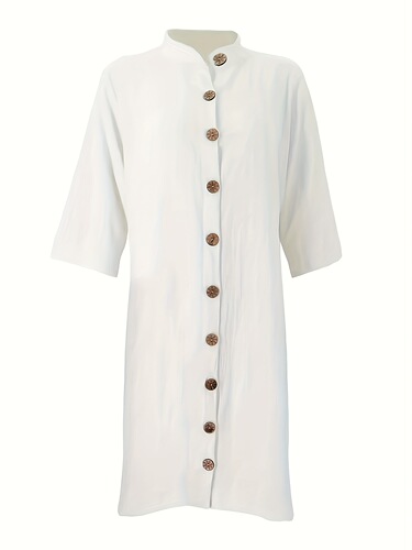 Shirt V-neck short-sleeve button-down dress, commuting elegant temperament, elegant style, versatile A-line skirt