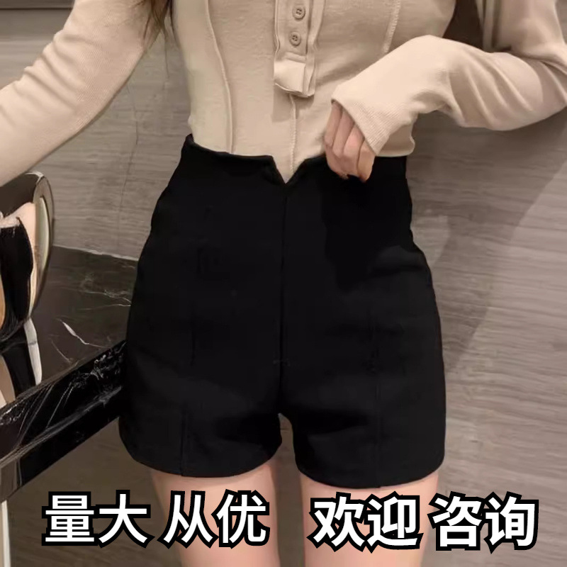 舒适休闲超高腰西装打底短裤女夏季外穿宽松紧身a字薄款热裤潮ins