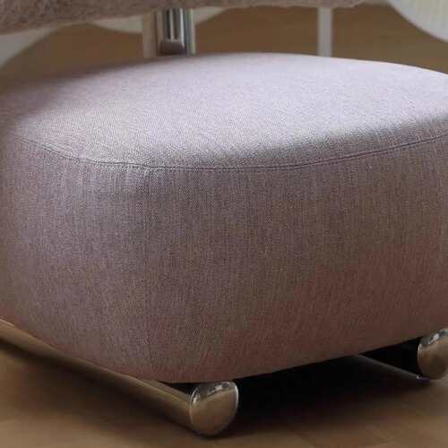 Nordic light luxury retro sofa chair with Wabi-sabi style, designer stainless steel single chair, Instagram popular sled back chair