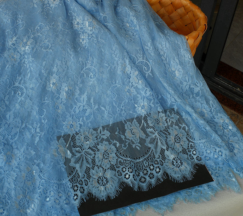 1.5 M × 3m pestañas suaves tela de encaje DIY ropa falda cortina de escritorio tela de fondo decoración