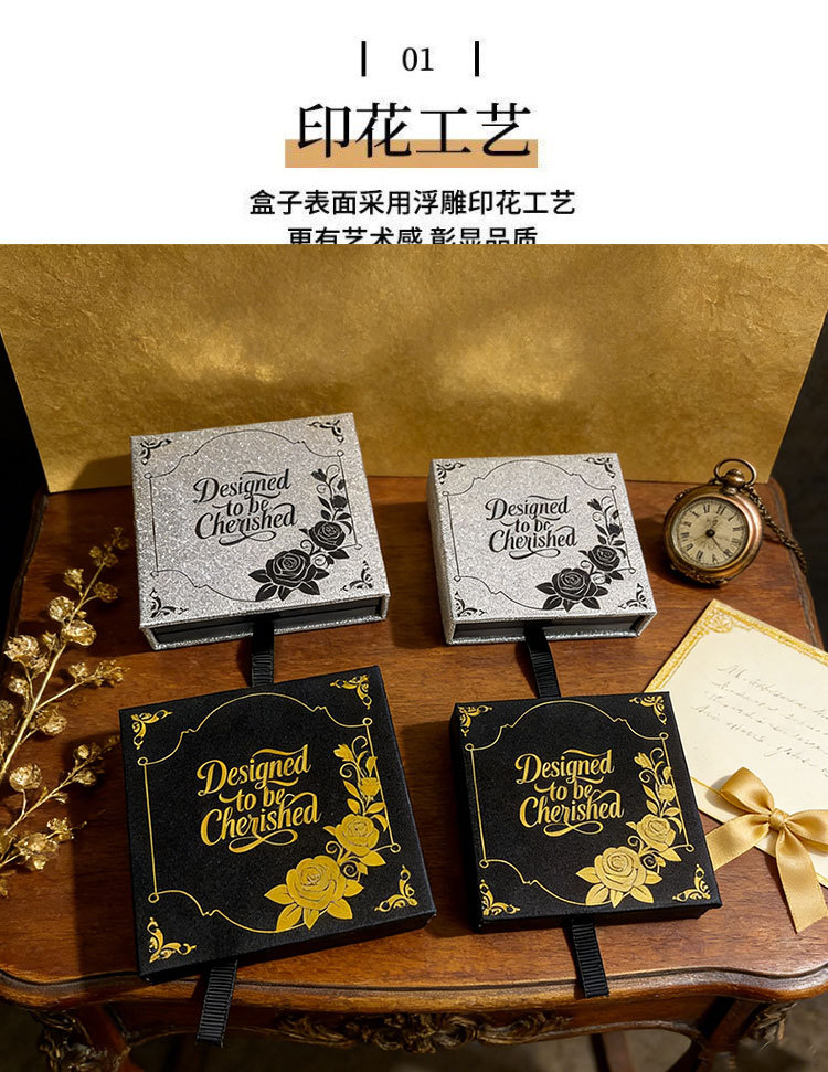 In Stock Starry Sky Silver PE Film Suspension Box Printed Pearl Jewelry Packaging Box Premium Gift Box Custom LOGO