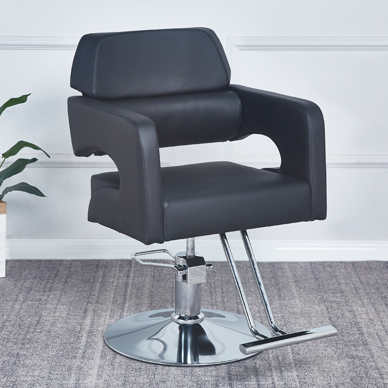 Silla de peluquería Silla de peluquería Silla de peluquería Silla de corte de pelo minimalista moderna Silla de peluquería de acero inoxidable de elevación giratoria