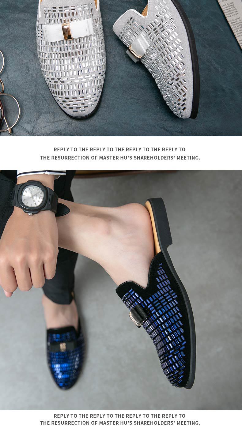 Grenzüberschreitende Sommer-Männer, große Mode, Strass-Baotou-Hausschuhe, britische Persönlichkeit, atmungsaktive Aufkleber, Diamant-Absatzlose Lederschuhe für Männer_voghion.com