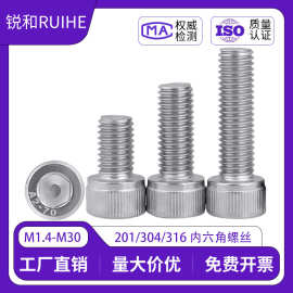 304不锈钢内六角螺丝钉圆柱头杯头螺栓加长M2M3M4M5M6M8M10M12M16