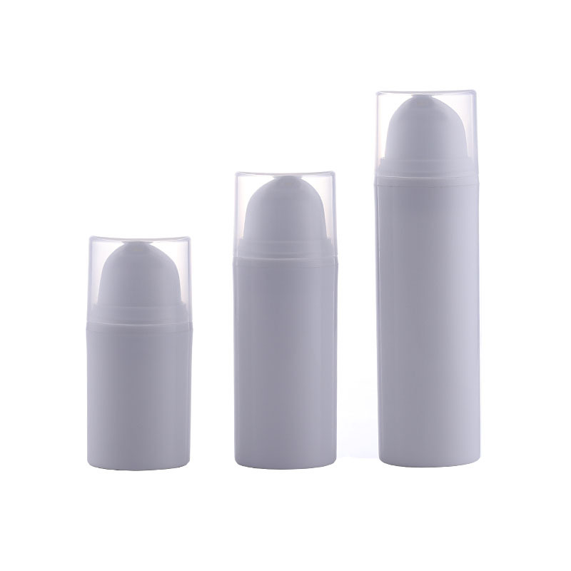 Botella portátil de vacío 15/30/50 ml con tapa de presión, ideal para cremas y lociones.