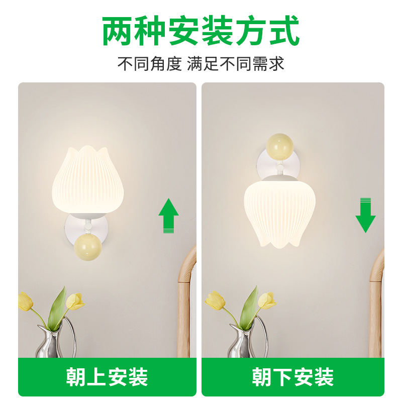 Gran vista jardín lámpara de pared cama de aire crema lámpara de cabeza de la habitación de los niños de fondo de la pared de la atmósfera lámpara de decoración de orquídeas L271