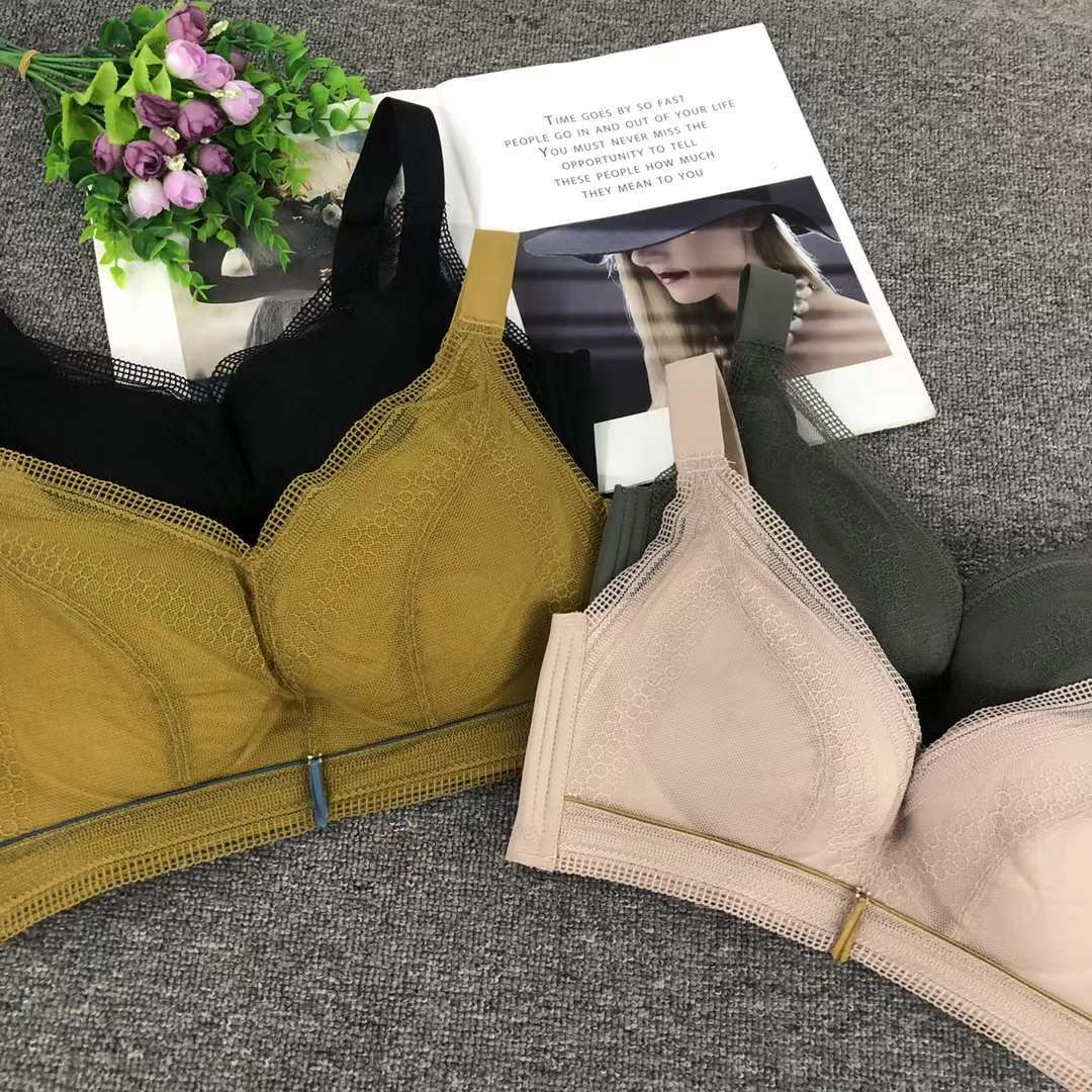 Comercio exterior japonés estilo francés sujetador de encaje ajustable cintura retraída ropa interior pecho pequeño ropa interior cómoda
