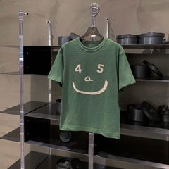 45r日系シンプルなコットン笑顔半袖tシャツ女性日常カジュアル通勤快適丸襟上着