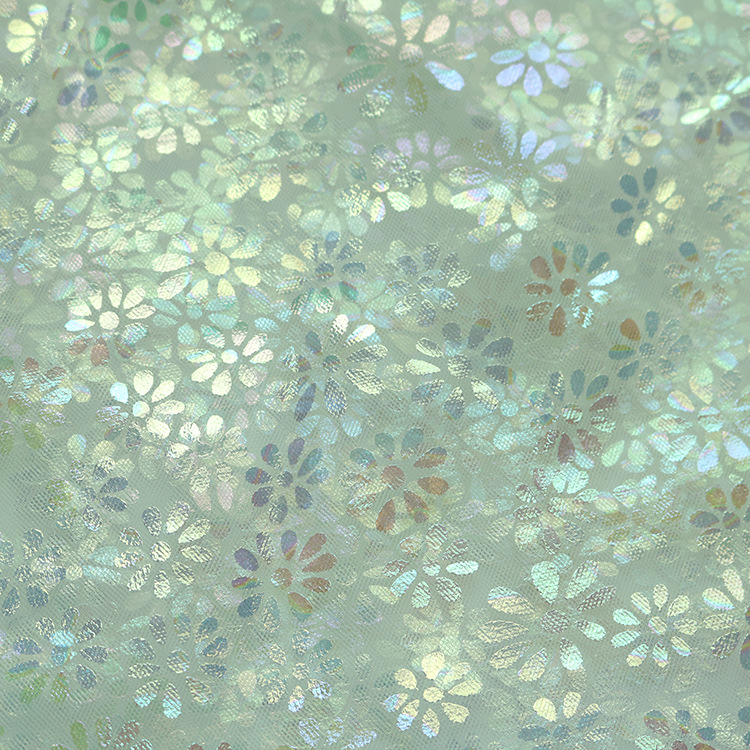 2025 nuevo hilo de malla artesanal estampado de flores tela de color fantasma primavera y verano vestido de boda tela de niña