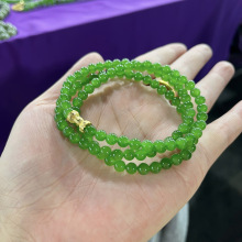 和田玉碧玉冰阳绿项链冰底阳绿色碧玉福禄项链玉坠挂件保真带证书