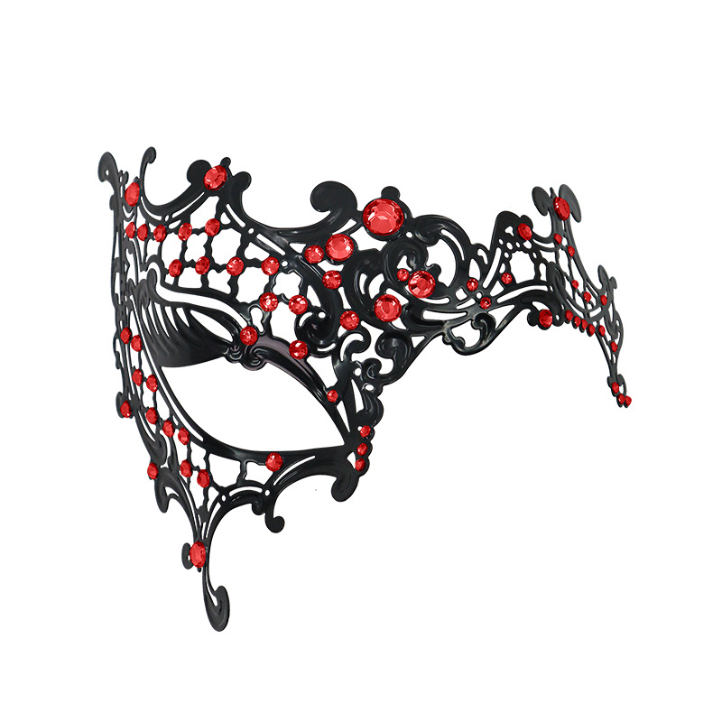 Carnaval Venecia espectáculo de baile de máscaras props hierro forjado máscaras de diamantes máscaras de metal medio cara roja