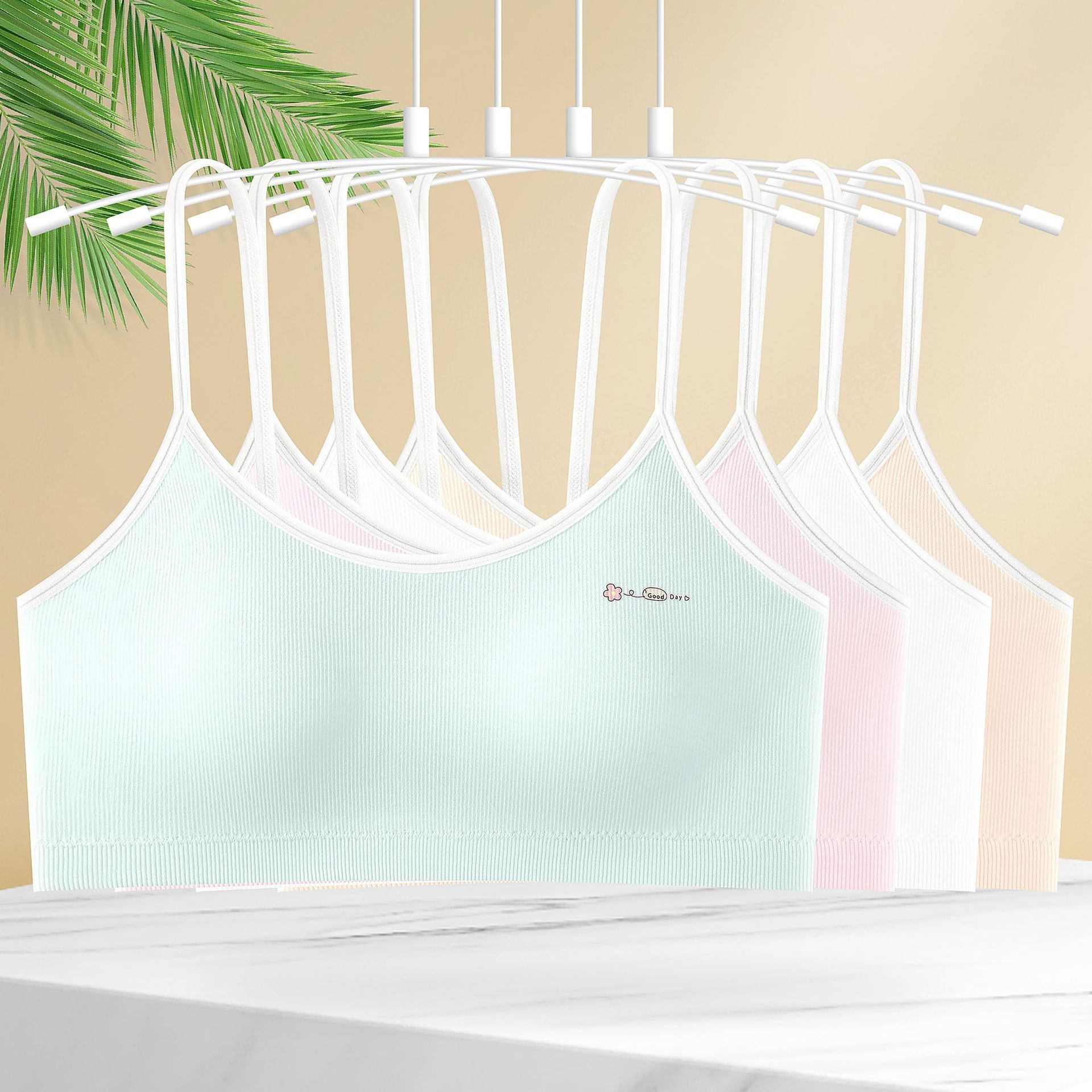 원활한 소녀 발달 고정 컵 속옷 중학교 학생 브래지어 작은 소녀 큰 아이 튜브 탑 작은 조끼