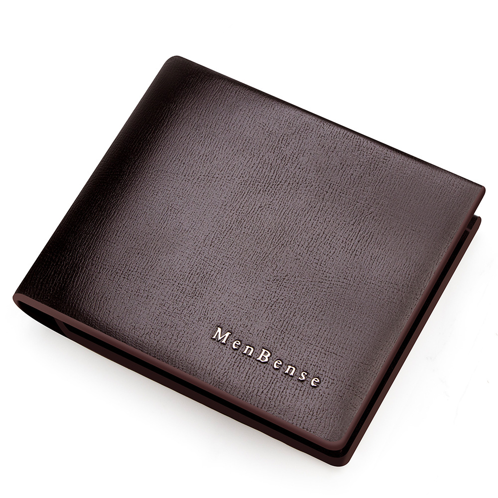 Nueva billetera corta para hombres de negocios de alta gama, bolsa de tres pliegues con página horizontal, billetera para hombres, billetera, billetera, tarjeta al por mayor