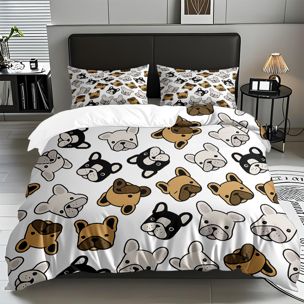 Fábrica directa para textiles caseros moles lindos cachorros impresión digital colcha colcha TEMU / JIT