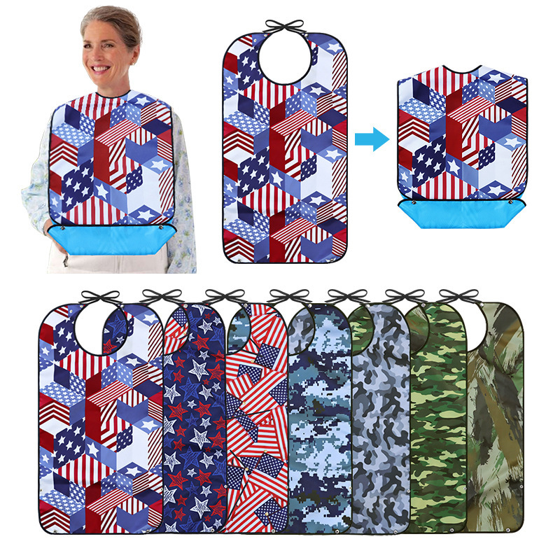 Manufacturers cross-border supply of food for the elderly bib adult waterproof mouth bag for the elderly eating large bib rice bag Manufacturers cross-border supply of food for the elderly bib adult waterproof mouth bag for the elderly eating large bib rice bag