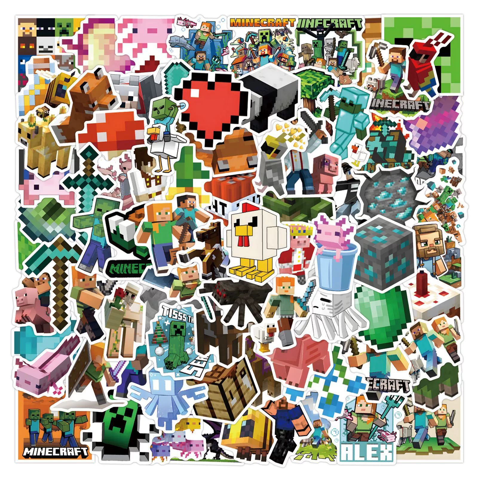 110 шт. игровые наклейки Minecraft, мультяшные граффити-наклейки, для чемодана, бутылки с водой, скейтборда